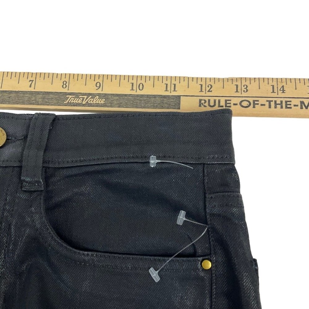 DKNY Jeans Women's Size 24 Black Skinny Mid Rise Coated Waxed Stretch $99 Nwot - Picture 11 of 14
